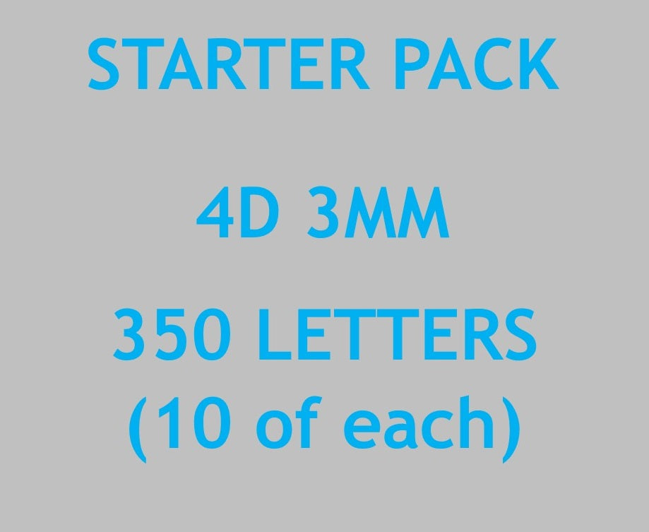 4D ACRYLIC LETTER STARTER PACK 3MM