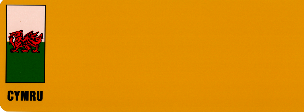 REFLECTIVE STD OBLONG YELLOW WITH WELSH FLAG