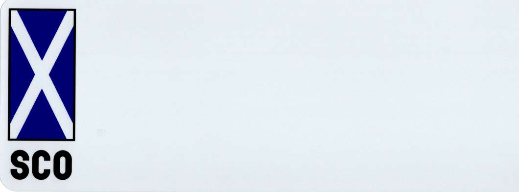REFLECTIVE STD OBLONG WHITE WITH SCOTTISH FLAG
