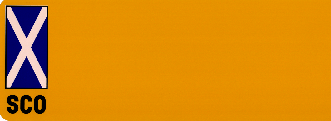 REFLECTIVE STD OBLONG YELLOW WITH SCOTTISH FLAG