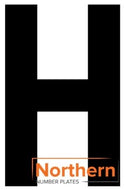 'H' 4D ACRYLIC NUMBER PLATE LETTER (10 PACK)