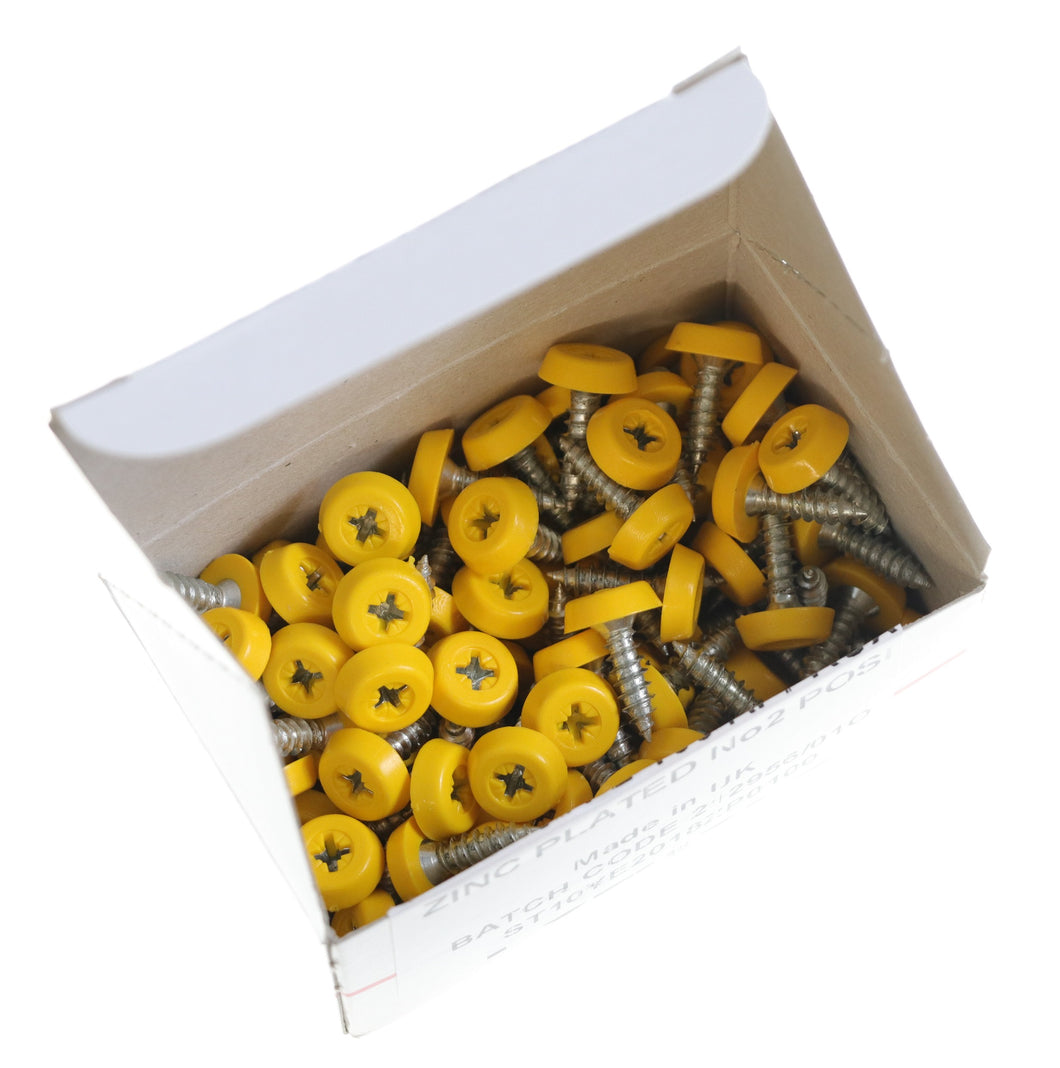 SCREWS WITH POLLY TOPS YELLOW X100